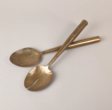 Load image into Gallery viewer, Brass Forged Thick Handle Salad Servers