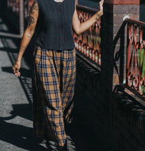 Load image into Gallery viewer, French Linen Culottes in Blue Tweed Check