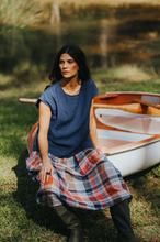Load image into Gallery viewer, Mirella Indigo Linen Cap Sleeve Top in Indigo