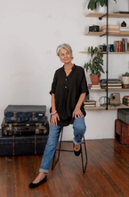Load image into Gallery viewer, Loose Linen Shirt Dress with Half Collar
