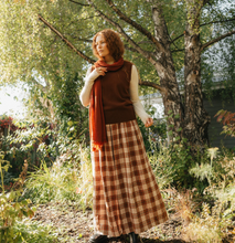 Load image into Gallery viewer, French Linen Culottes in Clay Check