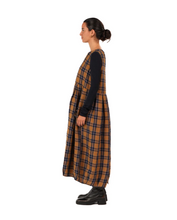 Load image into Gallery viewer, Sartene French Linen Dress in Blue Tweed Check