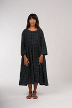 Load image into Gallery viewer, Montaigne Journee Linen Dress in Tartan