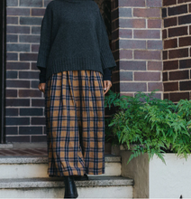 Load image into Gallery viewer, French Linen Culottes in Blue Tweed Check