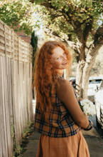 Load image into Gallery viewer, Ava Cami Top in Blue Tweed Check
