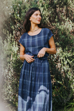 Load image into Gallery viewer, Amélie Linen Skirt in Blue Check