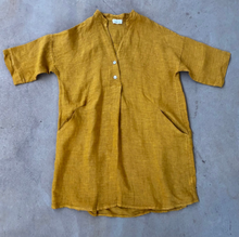 Load image into Gallery viewer, Loose Linen Shirt Dress with Half Collar