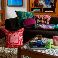 Load image into Gallery viewer, Sage x Clare Agata Velvet Cushion- Verdant