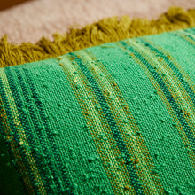 Load image into Gallery viewer, Sage x Clare Nicolette Woven Cushion - Spring Green