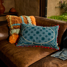 Load image into Gallery viewer, Sage x Clare Anneliese Reversible Denim Cushion - Poppy