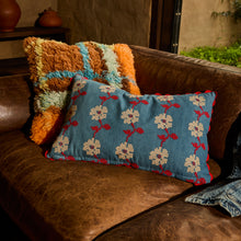Load image into Gallery viewer, Sage x Clare Anneliese Reversible Denim Cushion - Poppy