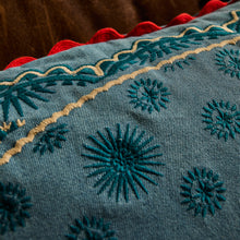Load image into Gallery viewer, Sage x Clare Anneliese Reversible Denim Cushion - Poppy