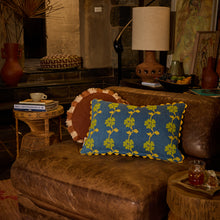 Load image into Gallery viewer, Sage x Clare Anneliese Reversible Denim Cushion - Peridot