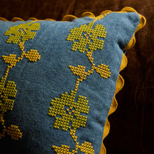 Load image into Gallery viewer, Sage x Clare Anneliese Reversible Denim Cushion - Peridot