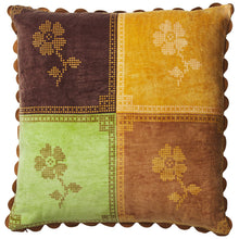 Load image into Gallery viewer, Sage x Clare Bonny Reversible Velvet Cushion - Tigers Eye