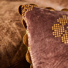 Load image into Gallery viewer, Sage x Clare Bonny Reversible Velvet Cushion - Tigers Eye