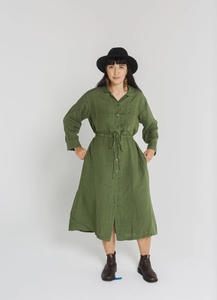 Montaigne Linen Drawstring Dress (one size)