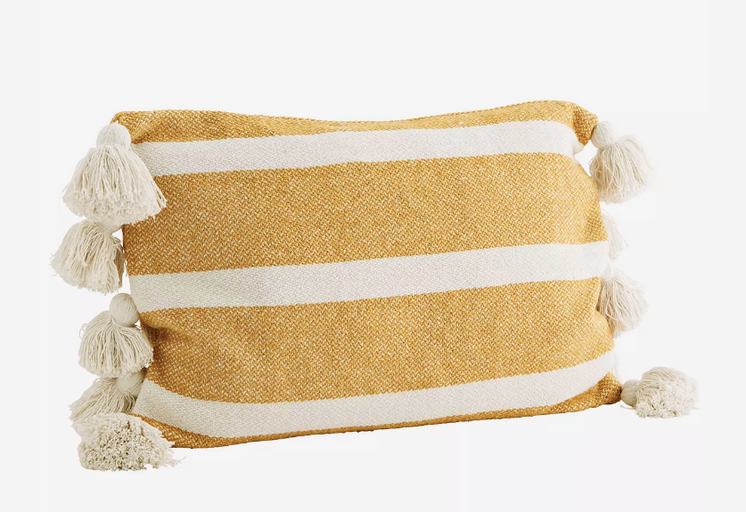 Madam Stoltz Striped Cushion with Tassels (Was $80, now $60)