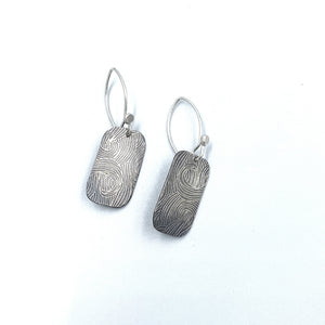 Red Peg recycled silver hand beaten earrings - X Small #4