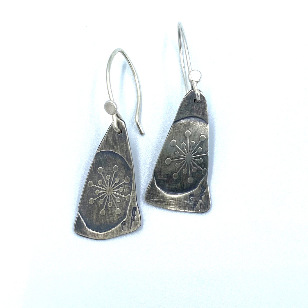 Red Peg recycled silver hand beaten earrings - X Small #6