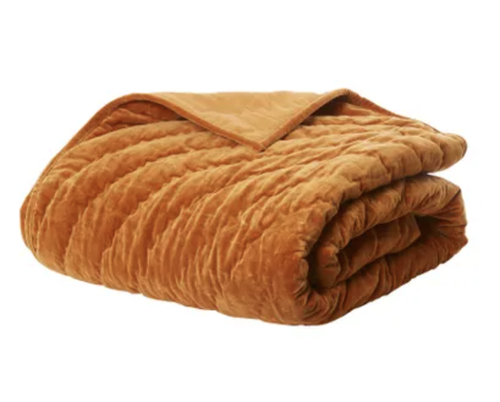 Rania Velvet Throw Terracotta (210 x 210)