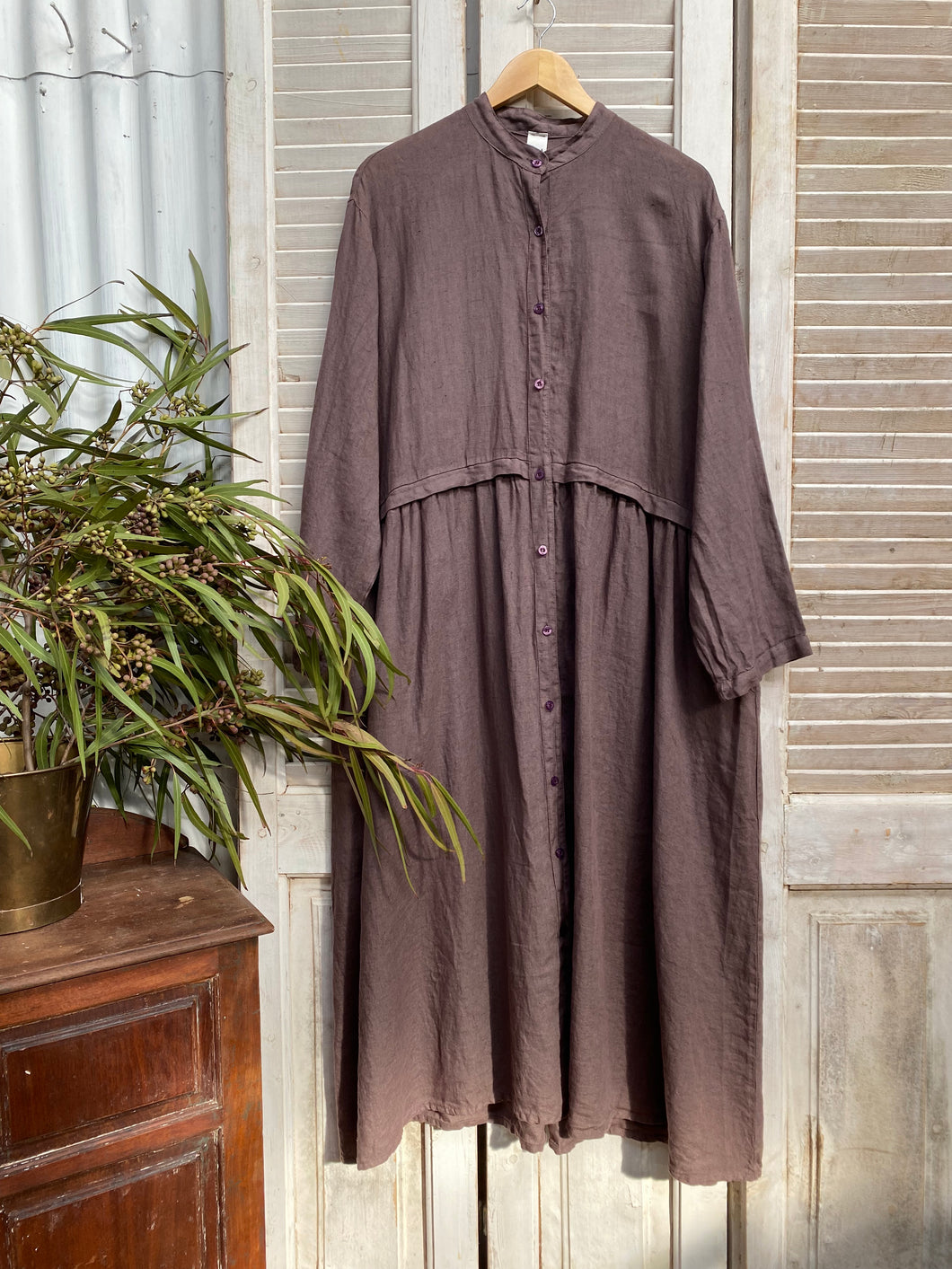 Montaigne Button Up Linen Dress / Coat (one size)