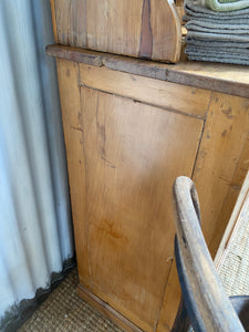Early European or Australian Two Piece Dresser with Shields