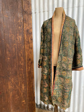 Load image into Gallery viewer, Bagru Kantha Reversible Long Jacket #3