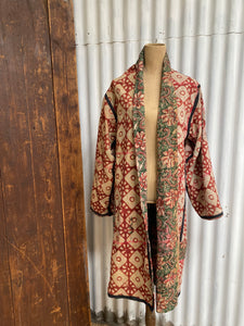 Bagru Kantha Reversible Long Jacket #5