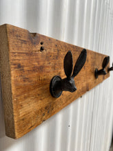 Load image into Gallery viewer, Pewter Hare Coat Rack - 3 Hook