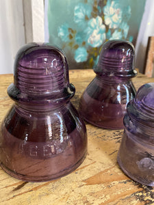 Vintage Purple Glass Agee Insulator