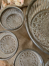 Load image into Gallery viewer, Vintage Set of Glass Serving Bowls with Silver Rims.