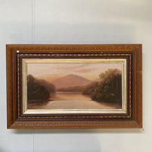 Load image into Gallery viewer, Antique Landscape Painting Golden Haze Over Water