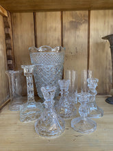 Load image into Gallery viewer, Collection of Vintage Glass Candleholders and Vases