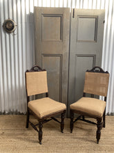Load image into Gallery viewer, Carved Burlap Upholstered Dining Chair
