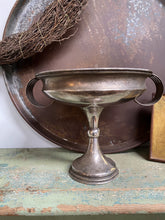 Load image into Gallery viewer, Tarnished Silver Pedestal Serving Dish with Handles