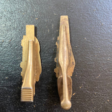 Load image into Gallery viewer, Pair Brass Tie Clips Vintage Bus