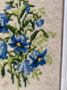 Small Vintage Framed Stitched Floral