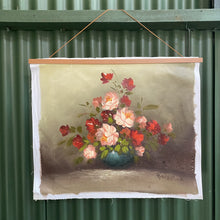 Load image into Gallery viewer, Vintage Oil Painting Pink Roses Was $120