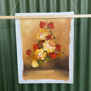 Vintage Oil Painting Yellow Roses Was $90
