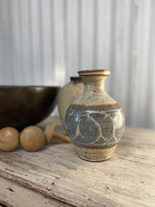 Vintage speckled earthenware vase