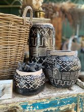 Load image into Gallery viewer, Tribal Style Ceramic Pot Black (3 sizes)