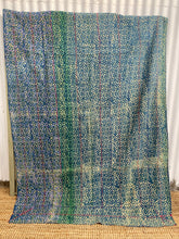Load image into Gallery viewer, Vintage Kantha Quilt Indigo Dyed #5
