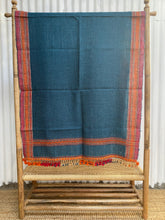 Load image into Gallery viewer, Hand Woven Shawls or Throws (Stone Blue and Orange) Reduced from $195