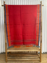 Load image into Gallery viewer, Hand Woven Shawls or Throws (Red, Cyan, Tumeric) Reduced from $195
