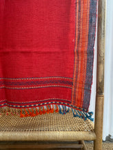 Load image into Gallery viewer, Hand Woven Shawls or Throws (Red, Cyan, Tumeric) Reduced from $195