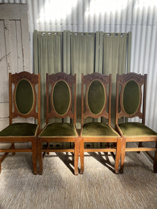 Green Velvet Upholstered Dining Chairs