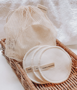 Reusable Cotton Makeup remover pads (set of 16 with washbag)