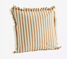 Load image into Gallery viewer, Madam Stoltz Printed Stripe Cushion with Fringes