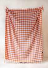 Load image into Gallery viewer, Lambswool Blanket in Ginger Gingham